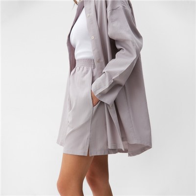 Пижама женская (рубашка, шорты) KAFTAN, размер 40-42, серая