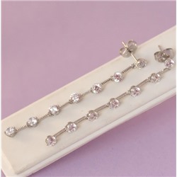 Серьги-гвоздики родий  H01-14618