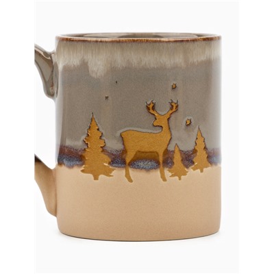 Кружка новогодняя керамическая «Новогодний лес», 350 мл, ручная работа