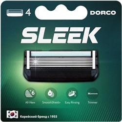 Станок для бритья DORCO SLEEK (+ 10 кассет), система с 6 лезвиями, триммером и Технологией Multi-Flex, SXF 2010