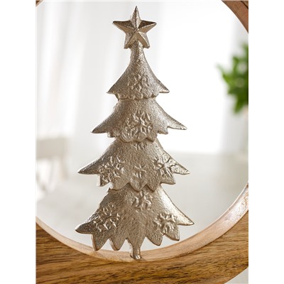 Сувенир интерьерный в деревянном кольце «Ёлка», 30×8×33 см