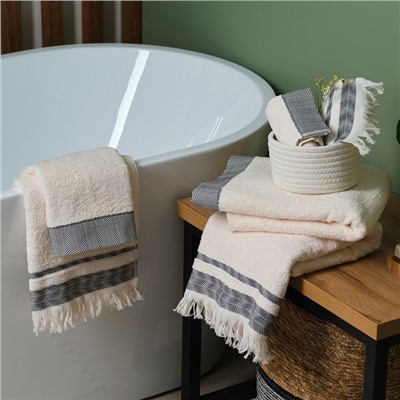 Полотенце махровое Love Life «Бриз» 50×80 см, чёрный, 100% хл, 500 г/м²