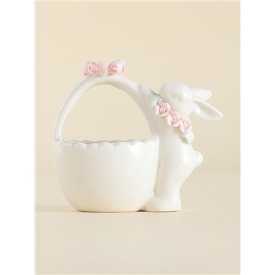 Конфетница SL Home «Лесные кролики», 12.5×8×12 см, фарфор, белая