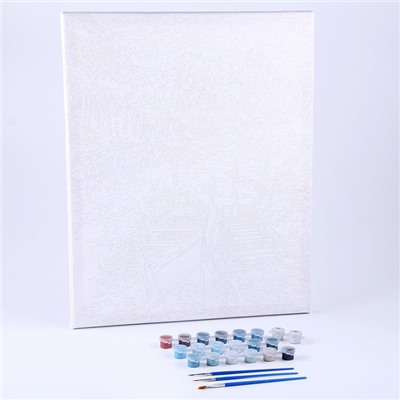 Картина по номерам на холсте с подрамником «Зимнее озеро» 40×50 см