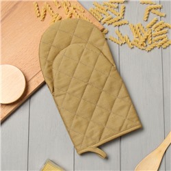 Варежка-прихватка «Этель» Kitchen, коричневая, 15×28 см, саржа, 100% хлопок