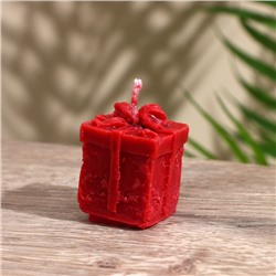 Свеча новогодняя «Коробочка с бантиком», 3.5×3.5×4 см, соевый воск