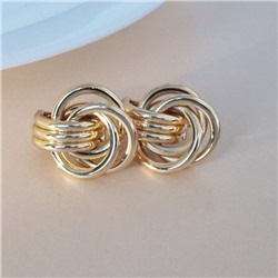 Серьги круглые ювелирная бижутерия Итальянское золото (покрытие желтое 14к), арт.213.719