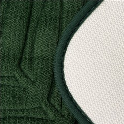 Коврики для ванной и туалета Доляна «Тропики», 2 шт.: 40×50 см, 50×80 см, цвет зелёный