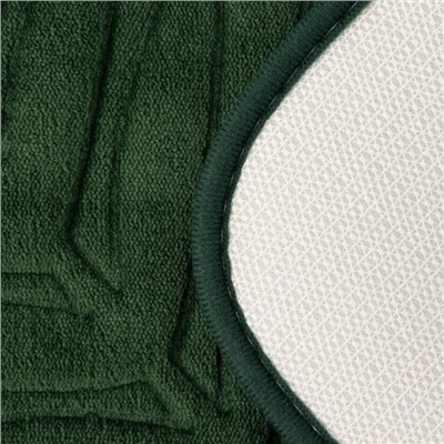 Коврики для ванной и туалета Доляна «Тропики», 2 шт.: 40×50 см, 50×80 см, цвет зелёный