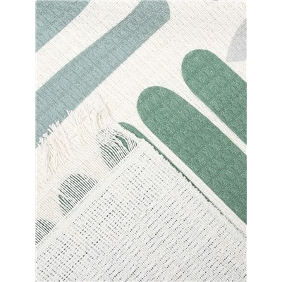 Плед с бахромой «Этель» Lines, 130×180 см, зелёный