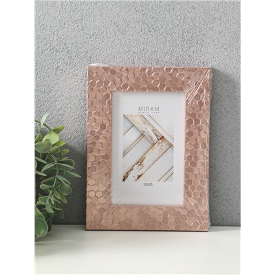Фоторамка для фото 10×15 см «МИРАМ», пластик, розовый, (пластиковый экран)