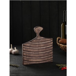 Доска разделочная деревянная для подачи Wild Kitchen, 26×22×2.5 см, граб темный