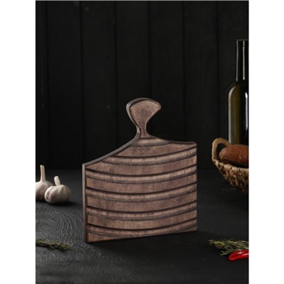 Доска разделочная деревянная для подачи Wild Kitchen, 26×22×2.5 см, граб темный