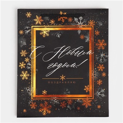 Пакет подарочный «Поздравляю С Новым годом!», 23 х 27 х 10 см