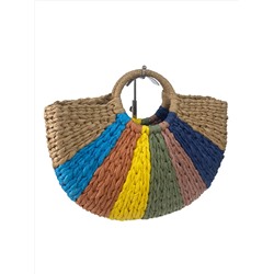 Летняя плетеная сумка из джута мультицвет