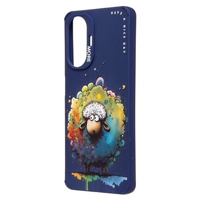 Чехол-накладка - SC335 для "Realme C55"  (овечка) (dark blue) (227254)