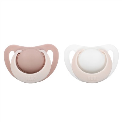 NUK, Orthodontic Pacifier, 0-2 Months, Pink, 2 Pack