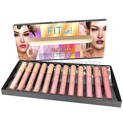 Набор блесков для губ FIT WE Fashion Lipstick, 12 штук