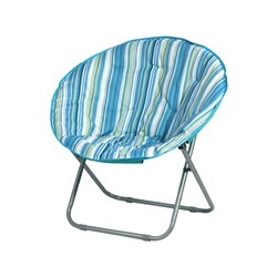 Кресло-шезлонг, d80см, h75, складное, круглое, повышен. комф, цв. голуб.полоска (1320)
