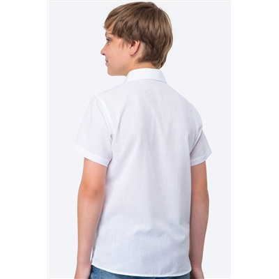 Рубашка под лен на кнопках с коротким рукавом для мальчика Happy Fox