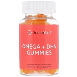 GummYum!, Жевательные таблетки с омега и ДГК, с разными натуральными ароматизаторами, 60 шт.