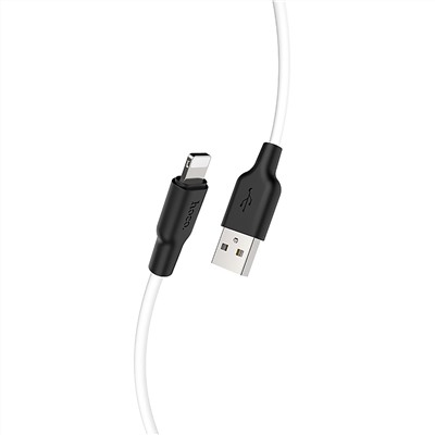 Кабель USB - Apple lightning Hoco X21 Plus (silicone)  200см 2,4A  (white/black)