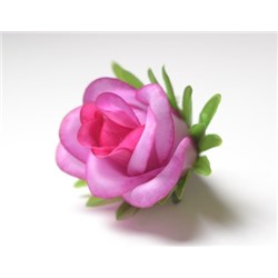 Искусственные цветы, Голова бутона розы с листом (d-70mm) для ветки, венка
