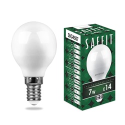 Лампа светодиодная SAFFIT, G45, 7 Вт, E14, 6400 К, 560 Лм, 220°, 80 х 45