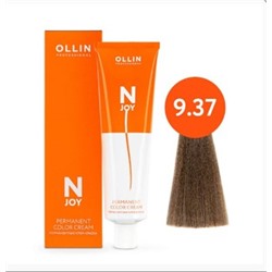 OLLIN "N-JOY" 9/37 – блондин золотисто-коричневый, перманентная крем-краска для волос 100мл