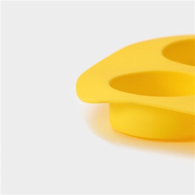 Форма для выпечки Доляна «Цитрус», силикон, 19×11×1,5 см, 6 ячеек (d=4 см), цвет жёлтый
