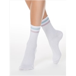 Носки женские CONTE Хлопковые носки с яркими полосками из люрекса