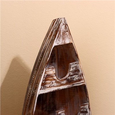 Подставка для бутылок "Лодка" 37х20х100 см, дерево албезия, светло-коричневый