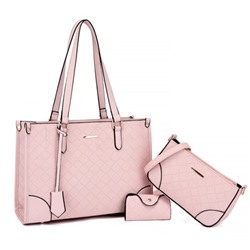Набор сумок из 4 предметов, арт А90, цвет:розовый