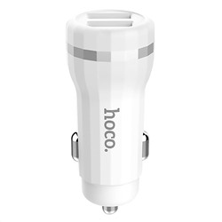 Адаптер Автомобильный Hoco Z27 2USB/5V/2.4A (white)