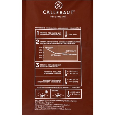 Шоколад кондитерский молочный 33,6% Callebaut №823, таблетированный, 2,5 кг