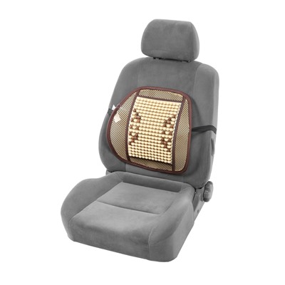 Ортопедическая спинка на сиденье с массажером, 40×40 см, бежевый