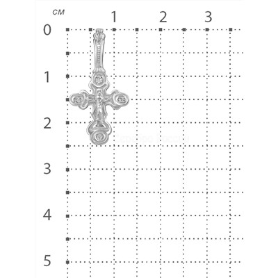 Крест из серебра родированный - 2,5 см 925 пробы К3-348р
