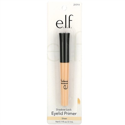 E.L.F., Shadow Lock Eyelid Primer, Sheer, 0.11 fl oz (3.1 ml)