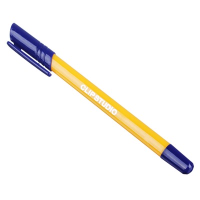 Ручка шариковая ClipStudio 0,7 мм, синяя, желтый корпус
