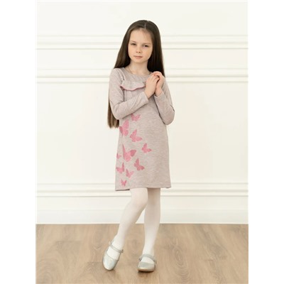 ПЛ-742 Платье для девочки (розовая вишня меланж бабочки)