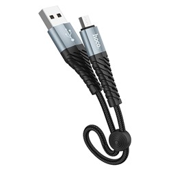 Кабель USB - micro USB Hoco X38 Cool Charging (повр. уп)  25см 2,4A  (black)