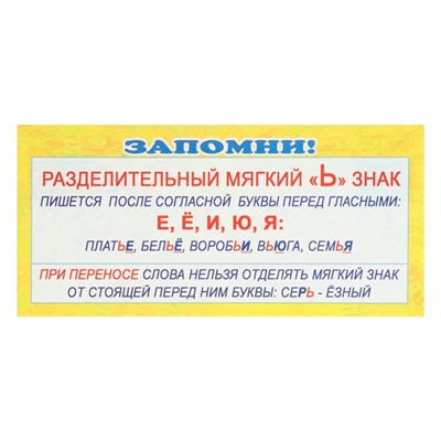 Набор шпаргалок "Пишем правильно 1-4 класс" 10,9 х 20,2 см