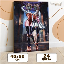 Картина по номерам на холсте «Балерины-близняшки», 40 × 50 см