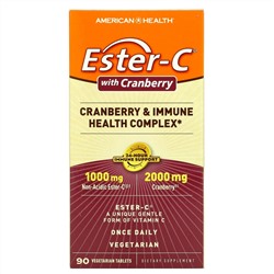American Health, Ester-C с клюквой, 90 растительных таблеток