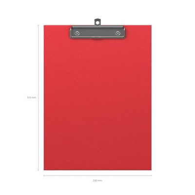 Планшет с зажимом А4, 2 мм, ErichKrause Standard, картон/бумвинил, красный (клипборд)