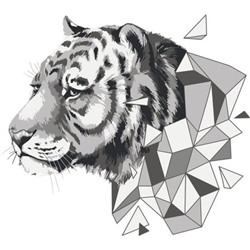 Картина по номерам 40х50 см "Полигональный тигр" живопись с красками и кистью PNB/PL-001 ФРЕЯ