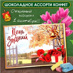 Шоколадные конфеты в коробке "День Знаний", ассорти, 200 г