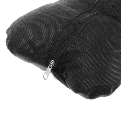 Подушка автомобильная косточка, на подголовник, экокожа, чёрный, 16х24 см