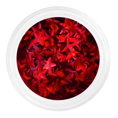 Patrisa Nail, Камифубуки «Звездочки 3D» красный голография №К124, 5гр