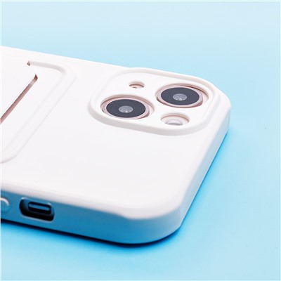 Чехол-накладка - SC304 с картхолдером для "Apple iPhone 13" (white) (208478)